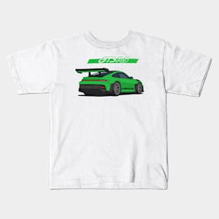 Rear car 911 gt3 rs green Kids T-Shirt